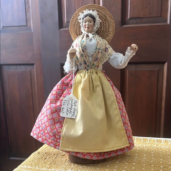 Vintage 1960 Handmade French Terra Cotta Folk Art Doll - Picture 1 of 10